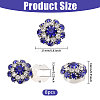 8Pcs Brass Rhinestone Cufflinks BUTT-GL0001-07A-2