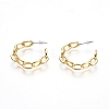 Semicircular Brass Cable Chain Stud Earrings EJEW-E196-07G-1