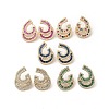 Cubic Zirconia Teardrop Stud Earrings KK-E060-12G-1