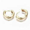 Brass Huggie Hoop Earrings X-KK-S356-151G-NF-2