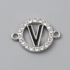 Zinc Alloy Crystal Rhinestone Connector Charms ALRI-WH0005-17V-P-1
