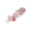 3Pcs Natural Rose Quartz & Aquamarine & Rose Quartz Chip Beaded Constellation Pendants PALLOY-JF03043-04-5