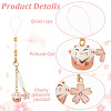 GOMAKERER 4Pcs 4 Colors Japanese Style Porcelain Lucky Cat & Sakura Alloy Enamel Mobile Straps HJEW-GO0001-09-3