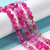 Faceted Natural Striped Agate/Banded Agate Beads Strands G-F447-4mm-H08-7
