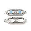 Brass Micro Pave Clear Cubic Zirconia Connector Charms with Enamel KK-E068-VB397-1-2