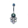 304 Stainless Steel Pave Colorful Cubic Zirconia Curved Barbell Belly Rings FS-WG9F3DF-01-1