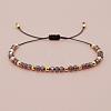 Glass & Brass Round Beads Braided Bead Bracelets RD6595-12-1