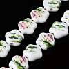 Handmade Porcelain Ceramic Beads Strands PORC-S502-036D-1