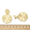 Ion Plating(IP) 304 Stainless Steel Flat Round Dangle Stud Earrings for Women EJEW-A119-14G-5