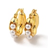 ABS Imitation Pearl Beaded Thick Hoop Earrings EJEW-F288-03-2