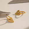 304 Stainless Steel Rhinestone Hoop Dangle Earrings for Women BD6871-3