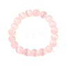 Round Natural Selenite Beaded Stretch Bracelets BJEW-L694-002A-02-2