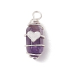 Bullet Shape Gemstone Pendants PALLOY-JF03215-3