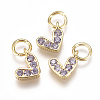Brass Micro Pave Cubic Zirconia Charms ZIRC-F111-08G-08-1