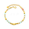 304 Stainless Steel & Round Natural Shoushan Stone Beaded Bracelets WG1A79C-01-5