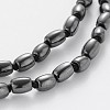 Oval Non-Magnetic Synthetic Hematite Beaded Necklaces NJEW-PH00662-2