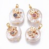 Natural Cultured Freshwater Pearl Kitten Pendants PEAR-E013-33-1