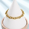 304 Stainless Steel Rectangle Link Chain Bracelets for Women BJEW-F536-17G-1