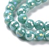 Electroplate Opaque Solid Color Glass Beads Strands GLAA-E036-10-M-5