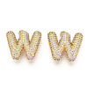 Brass Micro Pave Cubic Zirconia Pendants KK-N254-06G-W-1