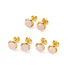 Gemstone Half Round Stud Earrings EJEW-P220-02G-2