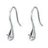 Anti-Tarnish Rhodium Plated 925 Sterling Silver Earring Hooks STER-E041-14P-1