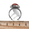 Oval Natural Red Jasper Finger Rings RJEW-M062-02P-14-3