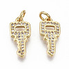 Brass Micro Pave Clear Cubic Zirconia Pendants ZIRC-S067-153-NF-1