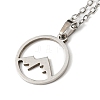 201 Stainless Steel Mountain Pendant Necklace with Cable Chains NJEW-Q317-26P-2