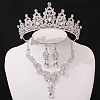 Teardrop & Moon Alloy Rhinestone Pendant Necklace & Stud Dangle Earring & Crown Headbands FS-WG0A8BD-10-1