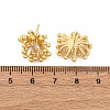 Flower Brass Clear Cubic Zirconia Stud Earrings EJEW-R025-22G-5