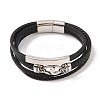 Braided Microfiber Leather Multi-strand Bracelets BJEW-B096-05A-1