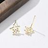 Brass Clear Cubic Zirconia Stud Earrings EJEW-Q014-13G-5