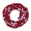 Imitate Austrian Crystal Bicone Frosted Glass Beads Strands EGLA-A039-T4mm-MB27-2