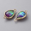 Resin Imitation Shell/Opal Connector Charms RESI-WH0035-61B-2