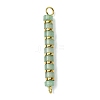 Natural Green Aventurine & Electroplated Synthetic Non-magnetic Hematite Heishi Connector Charms PALLOY-JF03291-02-1