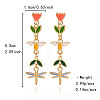 Zinc Alloy Enamel Stud Dangle Earrings WG62852-03-2