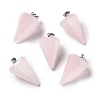 Natural Rose Quartz Pendants G-F714-02E-1