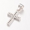 Cross Brass Micro Pave Cubic Zirconia Pendants LS-KK-E673-027P-2