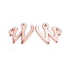 Rose Gold Plated Alloy Letter Pendants X-PALLOY-J718-01RG-W-1