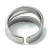 304 Stainless Steel Open Cuff Ring RJEW-L110-032P-3