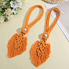 2Pcs Handmade Macrame Leaf Curtain Tiebacks AJEW-CN0003-65D-3