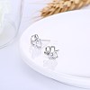 Exquisite 925 Sterling Silver Cubic Zirconia Stud Earrings EJEW-BB20091-5