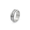 Wave Pattern 304 Stainless Steel Rotating Finger Rings Rotating Cuff Rings WG71EDB-02-1