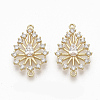 Brass Micro Pave Clear Cubic Zirconia Links ZIRC-Q021-054G-NF-1