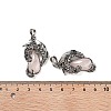 Natural Rose Quartz Brass Pendants G-PW0004-66D-3