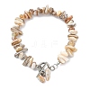 Nuggets Natural Freshwater Shell Charm Bracelets BJEW-JB14016-3