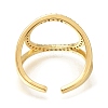 Rack Plating Brass Micro Pave Cubic Zirconia Open Cuff Rings for Women RJEW-M022-14G-3