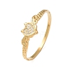 Halloween 304 Stainless Steel Crystal Rhinestone Heart Bat Open Hinged Bangles for Women SA-CBA7A40-06G-4
