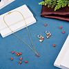 12Pcs Brass & Glass Imitation Cat Eye Round Charms PALLOY-TAC0237-05-7